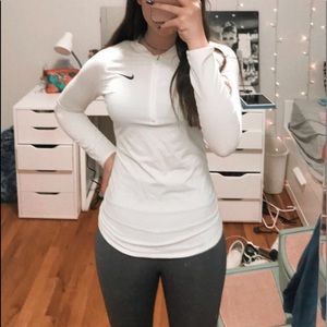 nike court white quarter zip